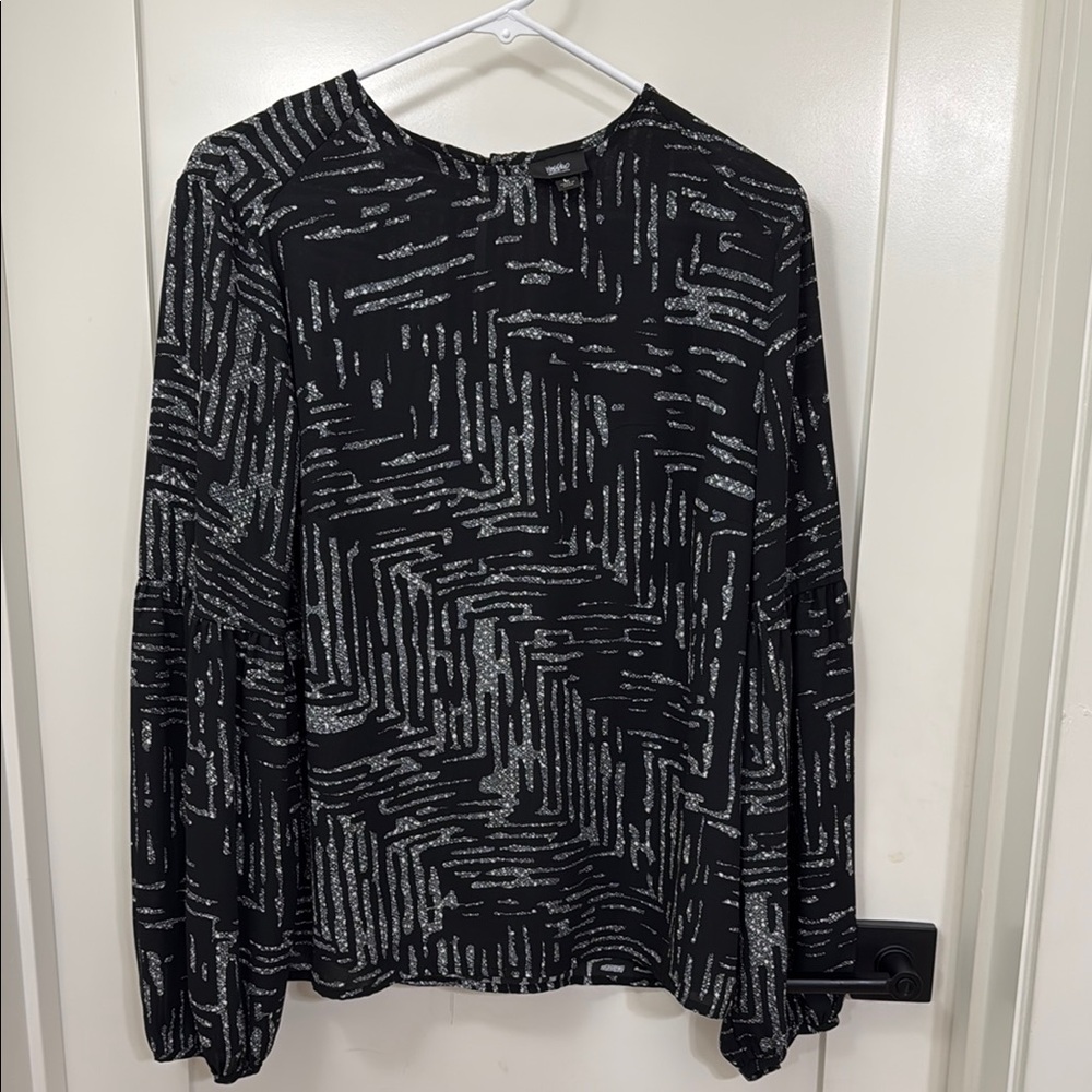 Mossimo Women's Balloon Sleeve Blouse - Black - Size:L